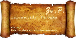 Zsivanović Piroska névjegykártya