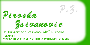 piroska zsivanovic business card